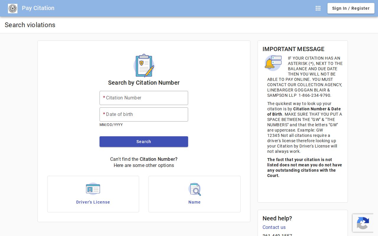 George West court docket Tyler citation search fields