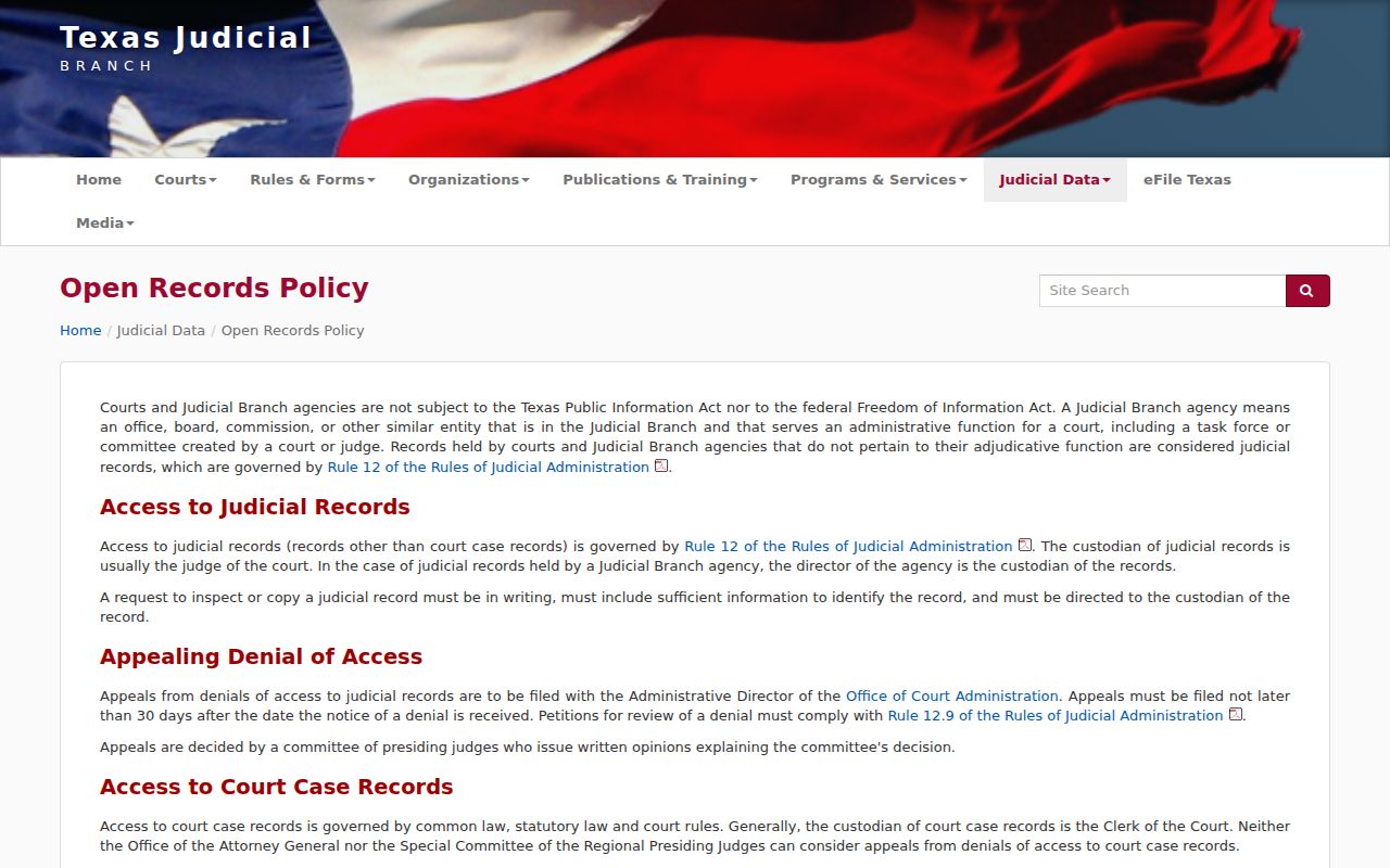 Live Oak County court record Rule 12 policy