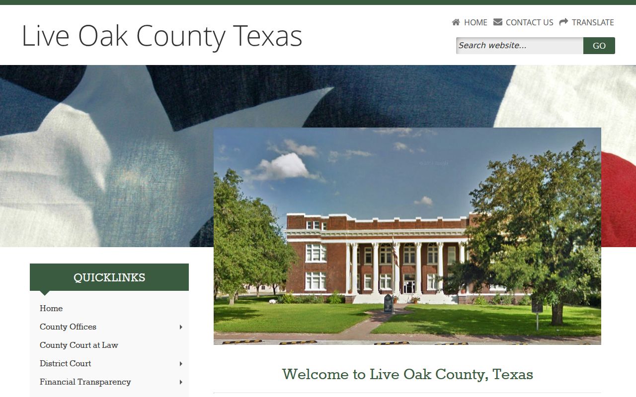 Live Oak County court docket access from the official county homepage